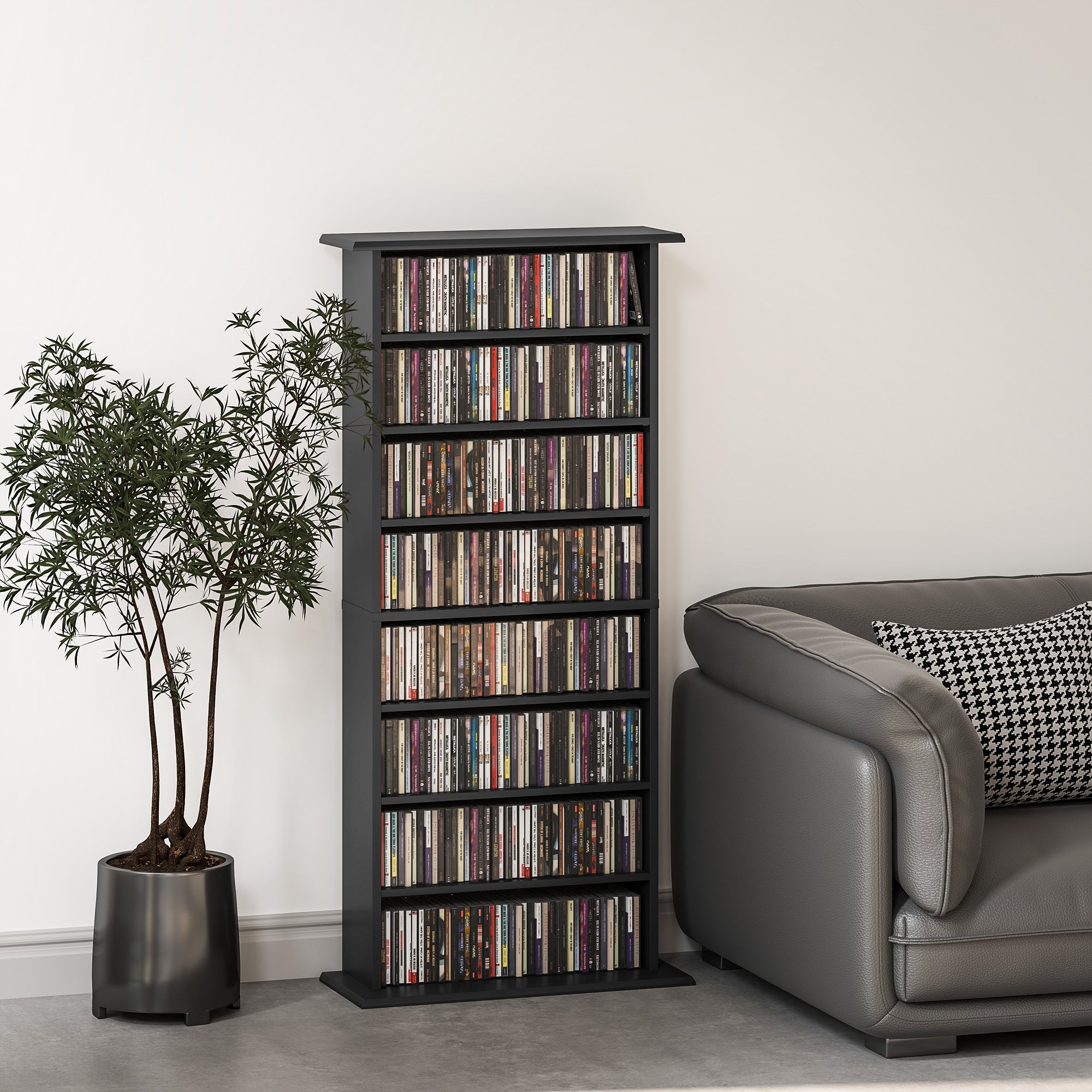 HOMCOM 360 CD Storage Unit - Black
